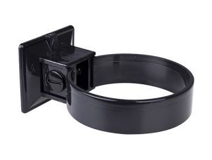 Clamp for plastic pipe 75 mm black (2 per pack)