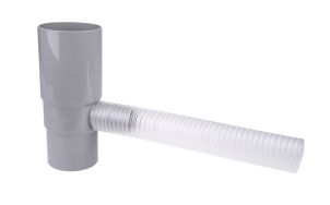 Water outlet w. flexible hose 75 mm grey