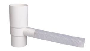 Water outlet w. flexible hose 75 mm white